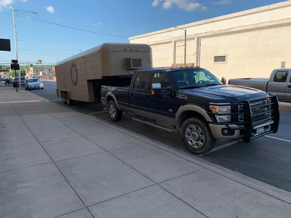Yard Sharks truck and enclosed work trailer