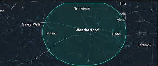 Weatherford and surrounding service area